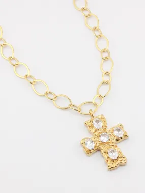 Zircon Cross Oval Chain