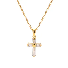 Zircon Dainty Cross Necklace