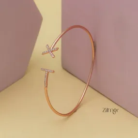 ZM101400 - 925 Silver Rose Gold Adjustable Bangle