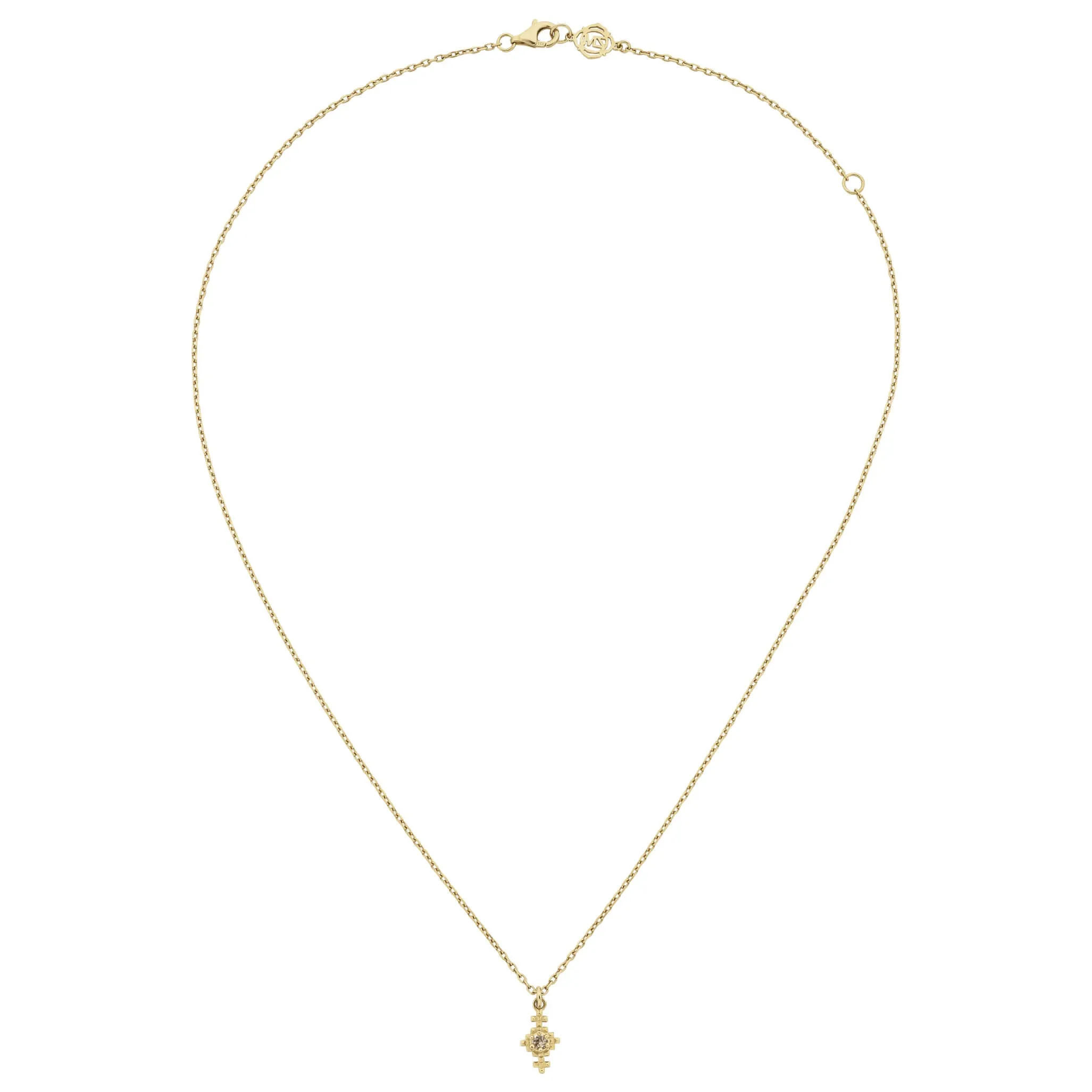 Zoe & Morgan Indie Necklace - Gold Plated & Peach Zircon