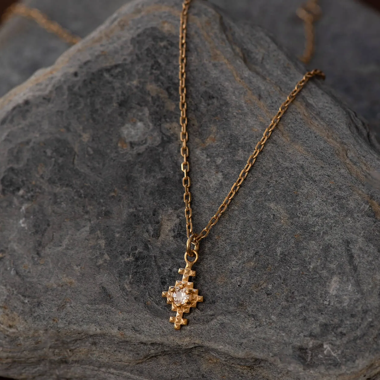 Zoe & Morgan Indie Necklace - Gold Plated & Peach Zircon